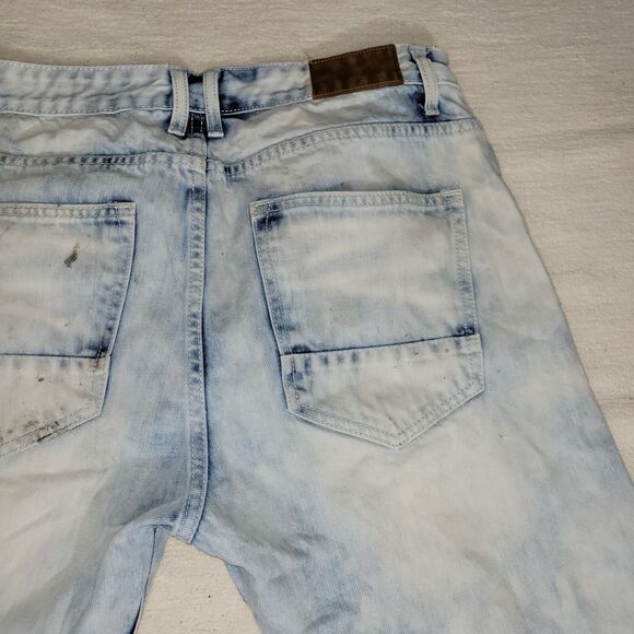 Smoke Rise Shorts Mens Sz 34 Blue Jean Distressed Y2k Fray Preppy Acid Wash - Picture 4 of 15